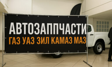 Печать баннера для магазина автозапчастей для ГАЗ УАЗ ЗИЛ по цене от 200 руб/м2, заказать дешево в Москве🔥