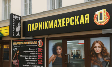 Печать баннера для парикмахерской "Номер 1" по цене от 200 руб/м2, заказать дешево в Москве🔥