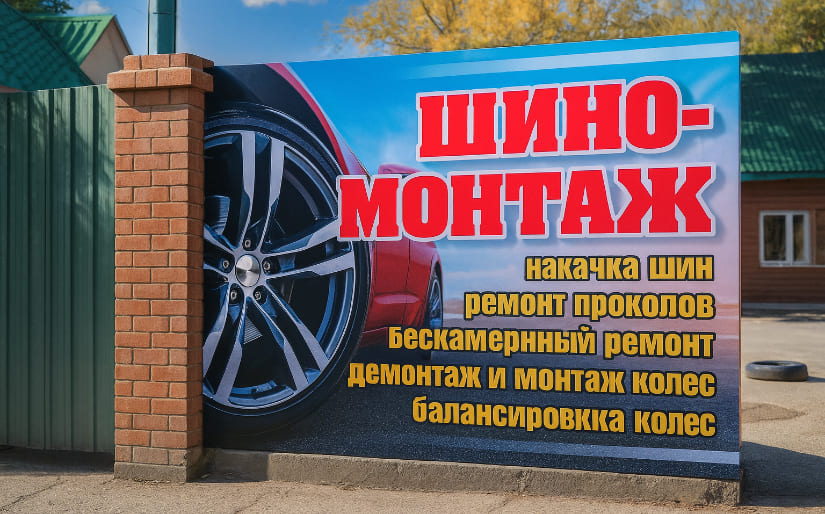 Печать баннера - Шиномонтаж