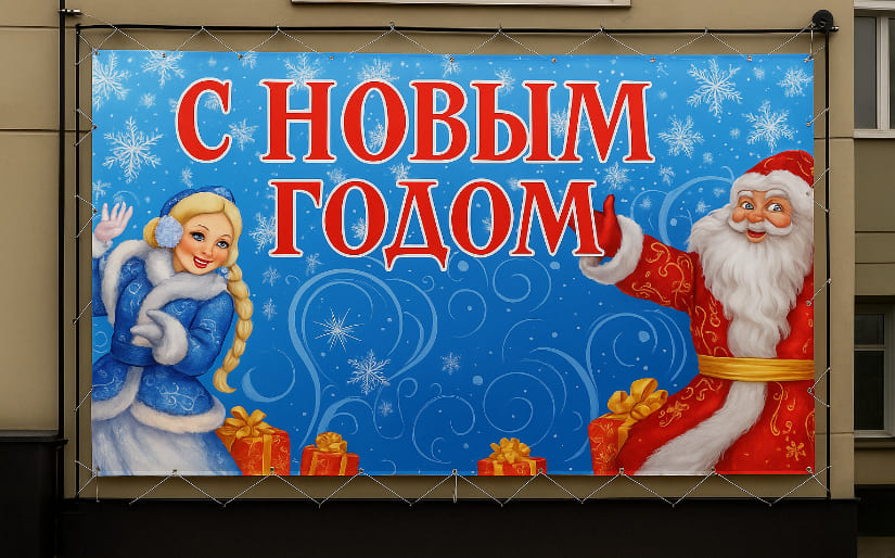 Печать баннера - С новым годом