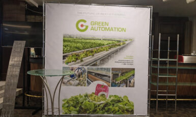 Печать переносного баннера для фирмы по микрозелени "Green Automation" по цене от 200 руб/м2, заказать дешево в Москве🔥