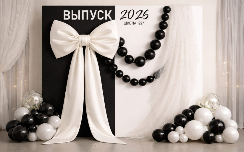 Изготовление фотозоны на выпускной в государственном лицее по цене от 200 руб/м2, заказать дешево в Москве🔥
