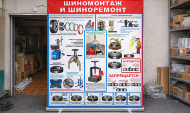 Изготовление стенда для шиномонтажа в Москве по цене от 200 руб/м2, заказать дешево в Москве🔥