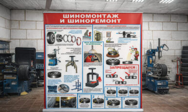 Изготовление стенда для шиномонтажа "Шинка 24" по цене от 200 руб/м2, заказать дешево в Москве🔥