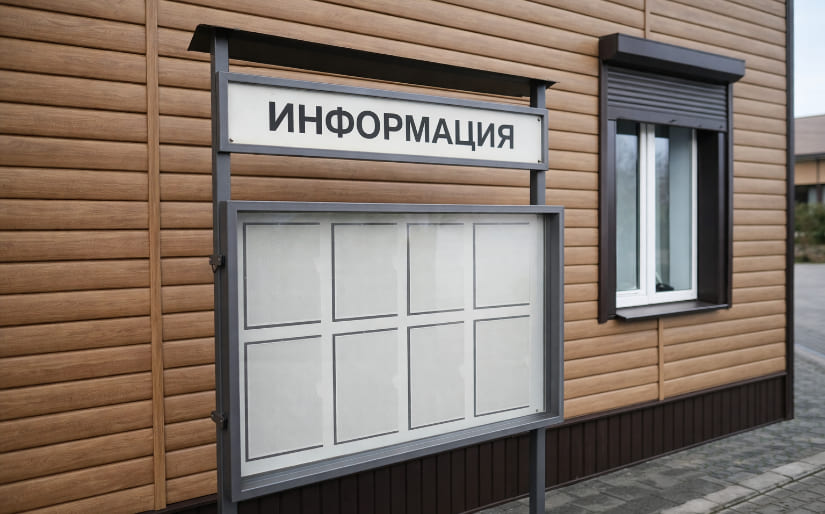 Изготовление стендов - Из стекла