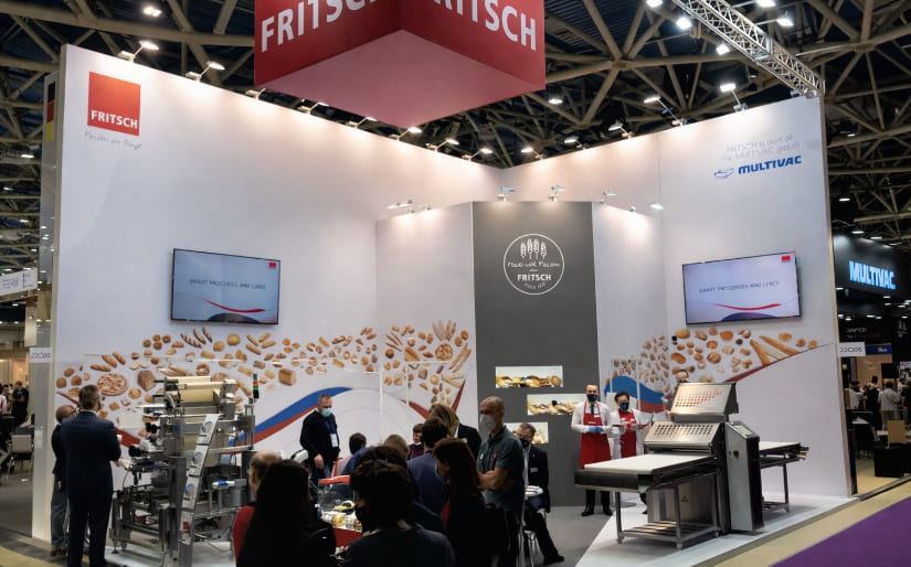 Изготовление выставочного линейного стенда для пекарной компании "Fritsch" по цене от 200 руб/м2, заказать дешево в Москве🔥
