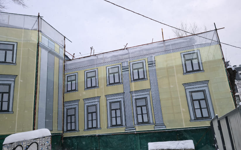 Печать фальшфасада на Кривоколенном переулке по цене от 200 руб/м2, заказать дешево в Москве🔥