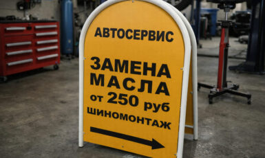 Печать наклеек на штендер в автосервис по цене от 200 руб/м2, заказать дешево в Москве🔥