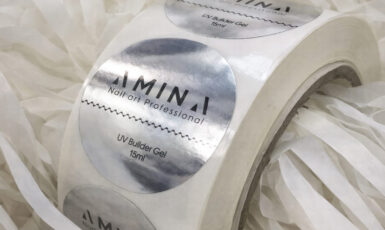 УФ Печать на металлизированной пленке для компании "Amina" по цене от 200 руб/м2, заказать дешево в Москве🔥